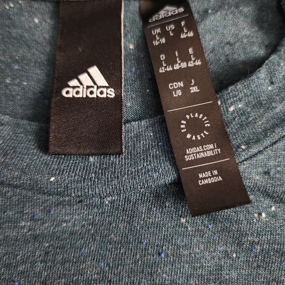 Adidas Blue Long Sleeve with Black Logo - Picture 4 of 4